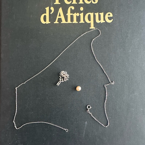 Vintage pearl in a cage sterling necklace - Picture 2 of 2